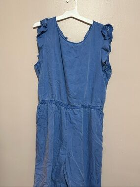 Old Navy Blue Sleeveless Ruffle-Shoulder Dress